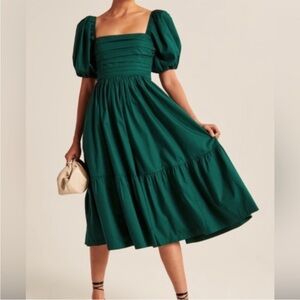 Abercrombie & Fitch Green Poplin Dress